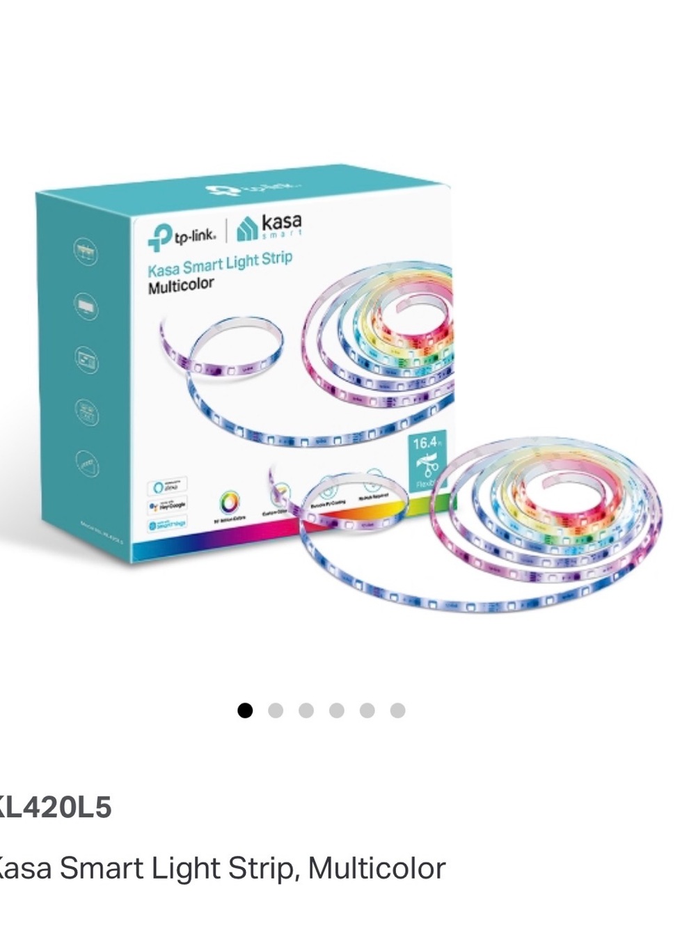 TP-Link KL420L5 Kasa Smart LED Light Strip (16.4', Full Color). New, unopened.